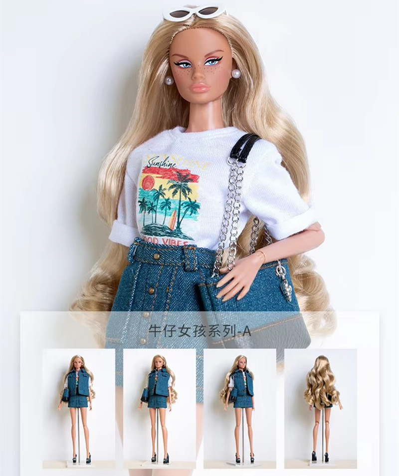 Baby Clothing Unique - Xianxian 1/6 スーパーモデル人形カウガールシリーズ服ユニークなオリジナル 30 センチメートル人形デニムガール服ファッションジャケットショートスカートセット