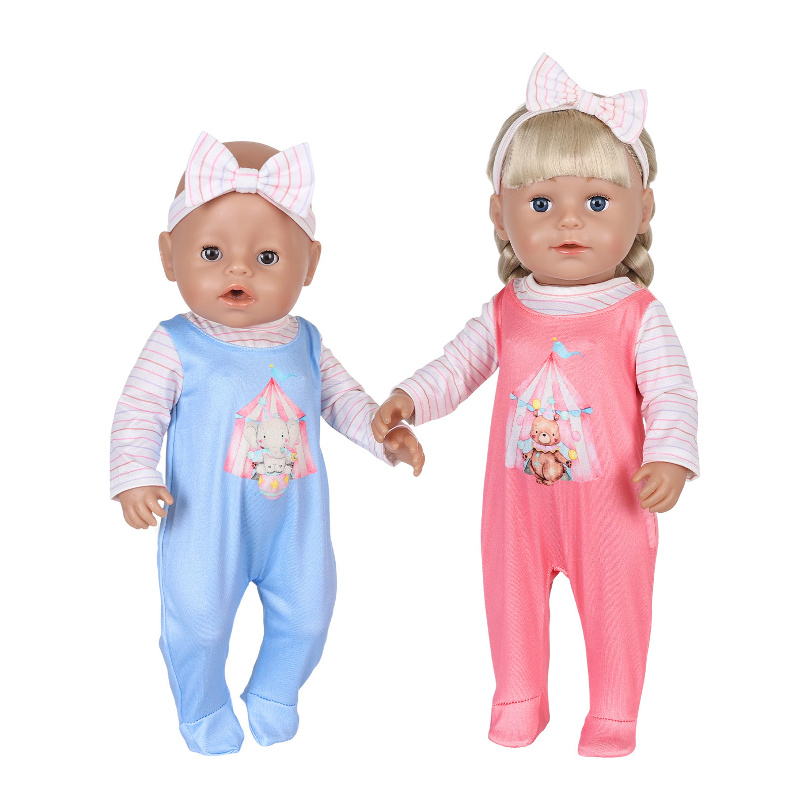 Baby Clothing Unisex - 人形の服 16-18 インチ 40-45 センチメートルベビードール用サーカスパターン服セットリボーンドールベビードール子供のおもちゃ誕生日プレゼント