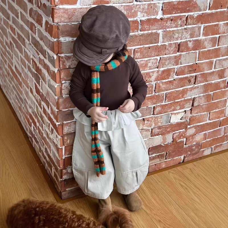Baby Clothing Unique - 春と秋の女の子用衣装、スタイリッシュなベビー服、子供用のユニークでファッショナブルなブランド衣装、フリル付きシャツとクロップドパンツ