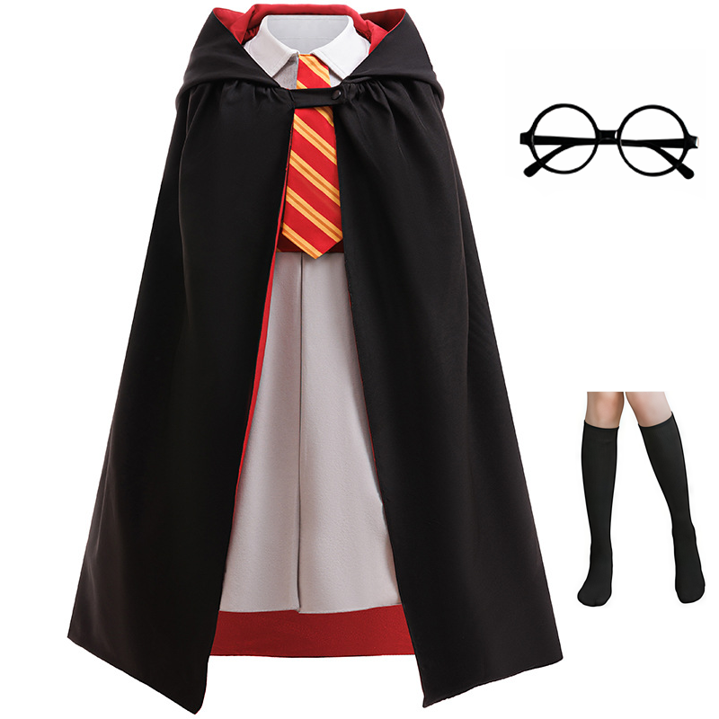 Baby Clothing Size - 女の子ハロウィンスクールドレスマント付きマジシャンコスプレ制服衣装子供のためのカーニバル誕生日パーティー探偵ドレス
