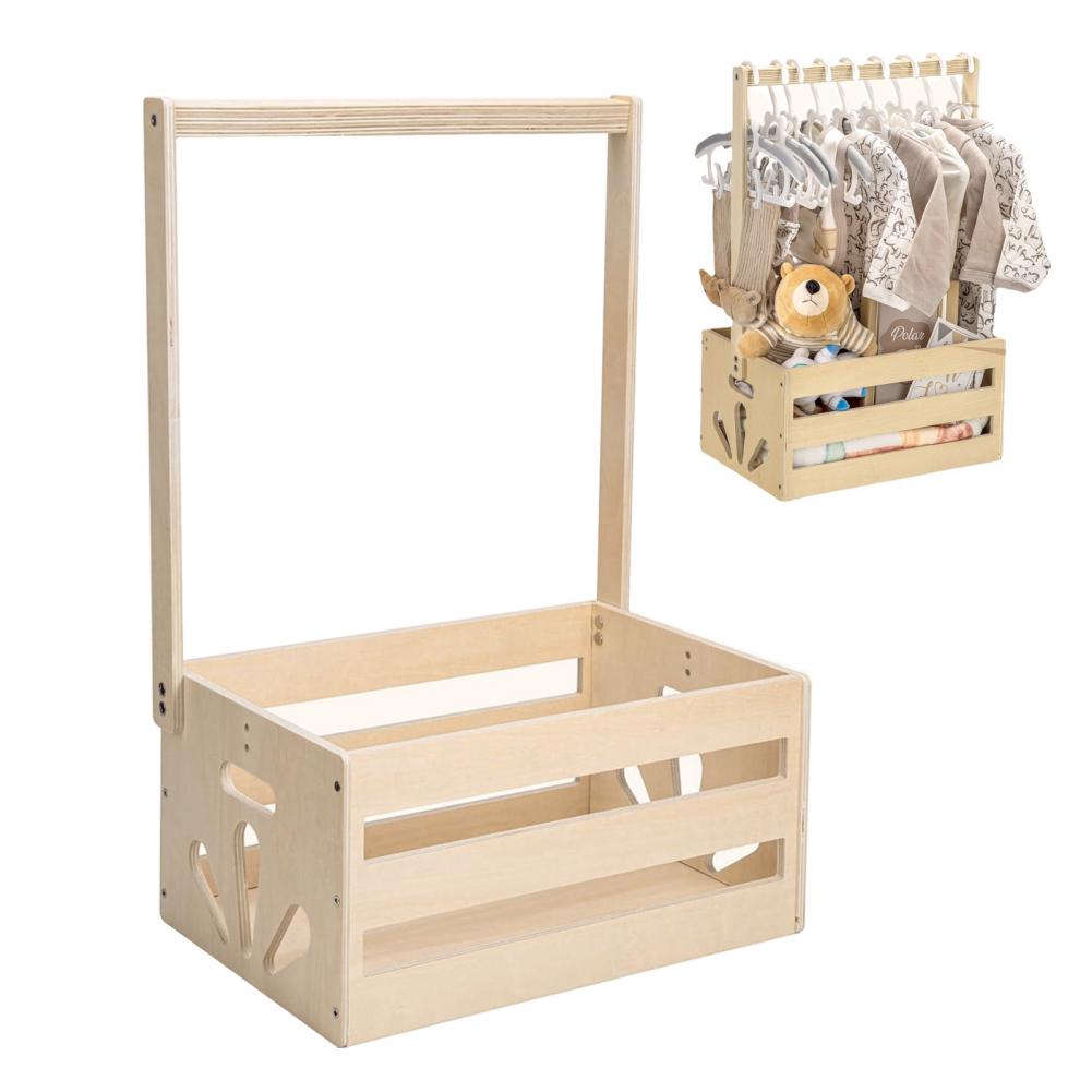 Baby Clothing Unique - 収納ラック ユニークな新生児ギフトオーガナイザー 木製ベビーシャワー用収納箱 滑らかな縁 容量のある収納バスケット クローゼットに最適