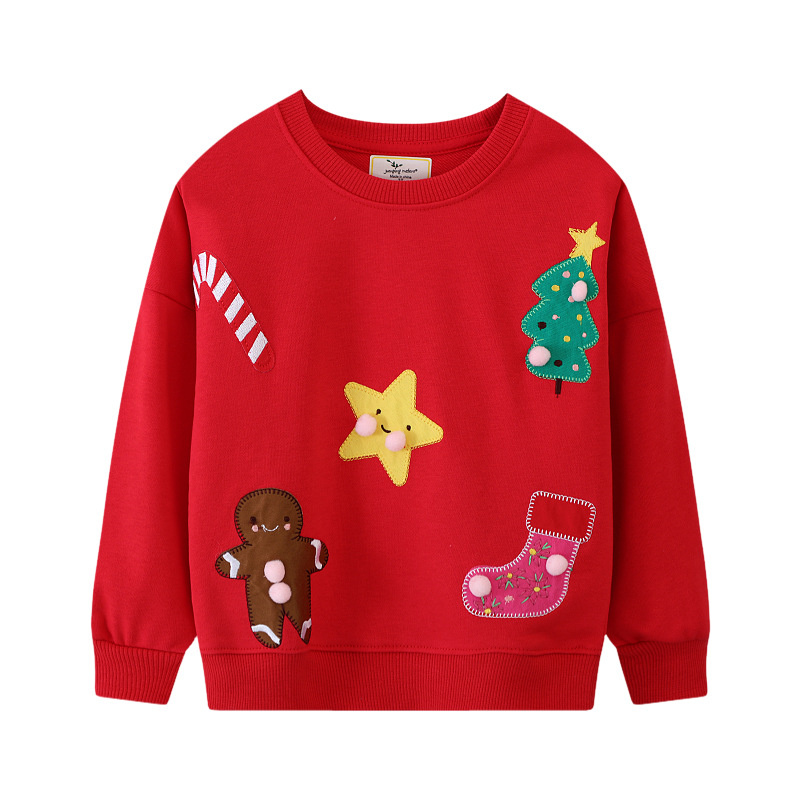 Baby Xmas Clothing - ジャンプメーター 2-7T クリスマス女の子スウェット服長袖ベビーフード付きスポーツシャツ秋プルオーバーシャ​​ツ