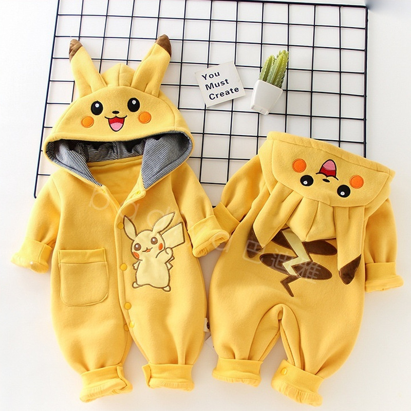 Baby Clothing Onesies - 漫画ポケットモンスターベビーパジャマ新生児かわいい冬長袖子供ロンパース服赤ちゃん幼児の服カバーオールギフト