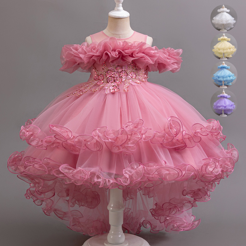 Baby Xmas Clothing - ガールフラワープリンセススパンコールベビーウェディングクリスマスパーティーテールドレス誕生日パーティーウェディングフラワーガール甘くてかわいいドレス