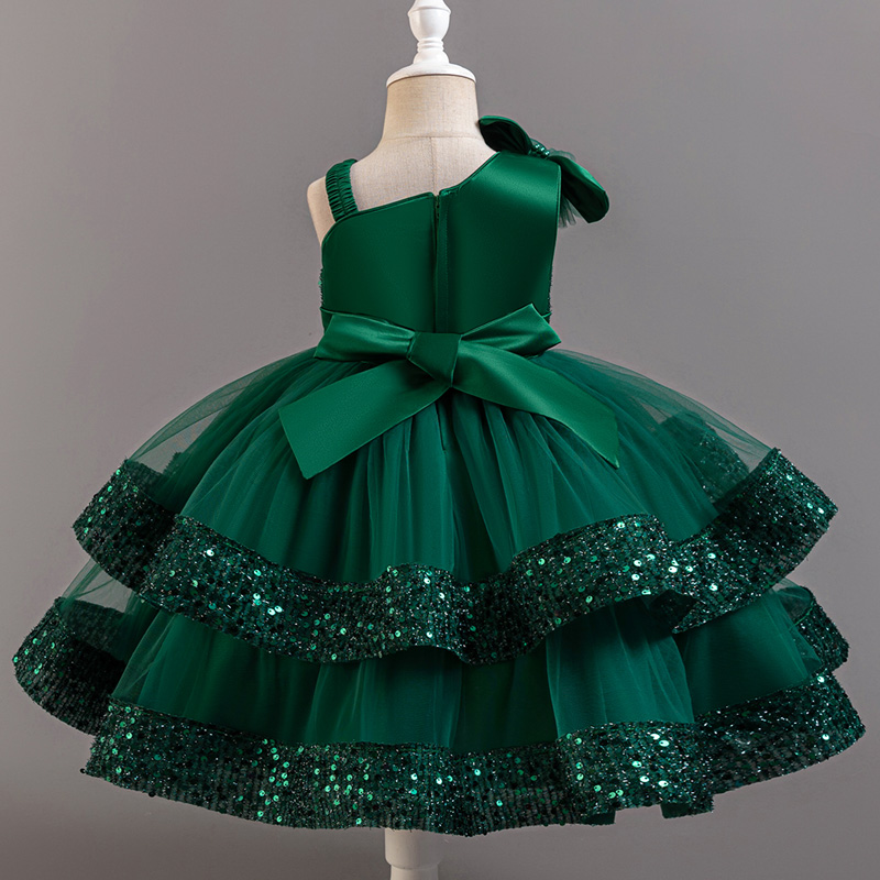小さな女の子のための花柄の短いスパンコールドレス,誕生日パー - Baby Xmas Clothing のレビューと価格