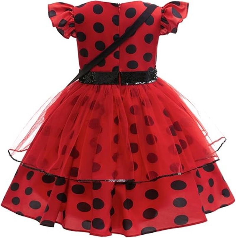 女の子コスプレ衣装水玉赤いドレスバッグ手袋マスクイヤリング子 - Baby Clothing Size のレビューと価格