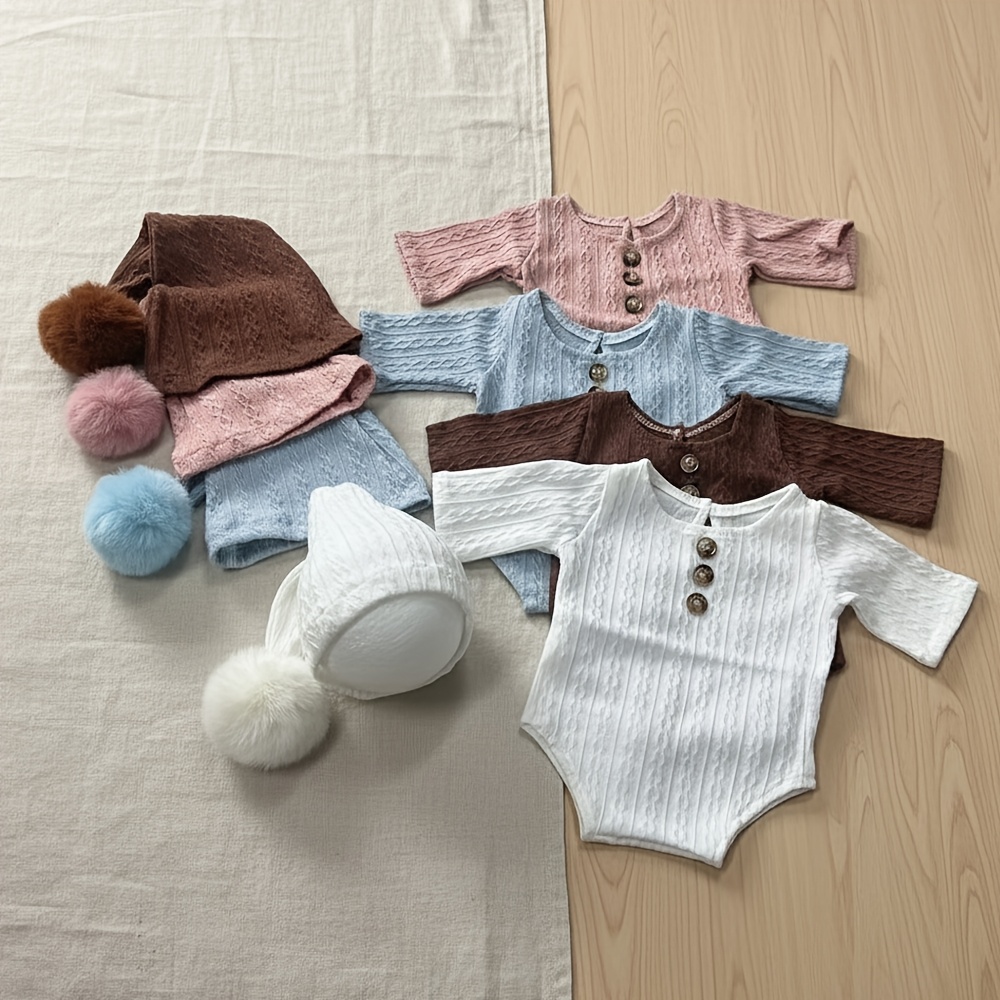 新生児写真撮影小道具ロンパースロングテールハットセットソフト - Baby Clothing Onesies のレビューと価格