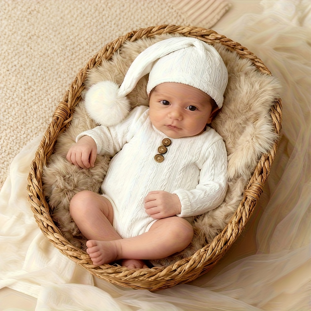 新生児写真撮影小道具ロンパースロングテールハットセットソフト - Baby Clothing Onesies のレビューと価格