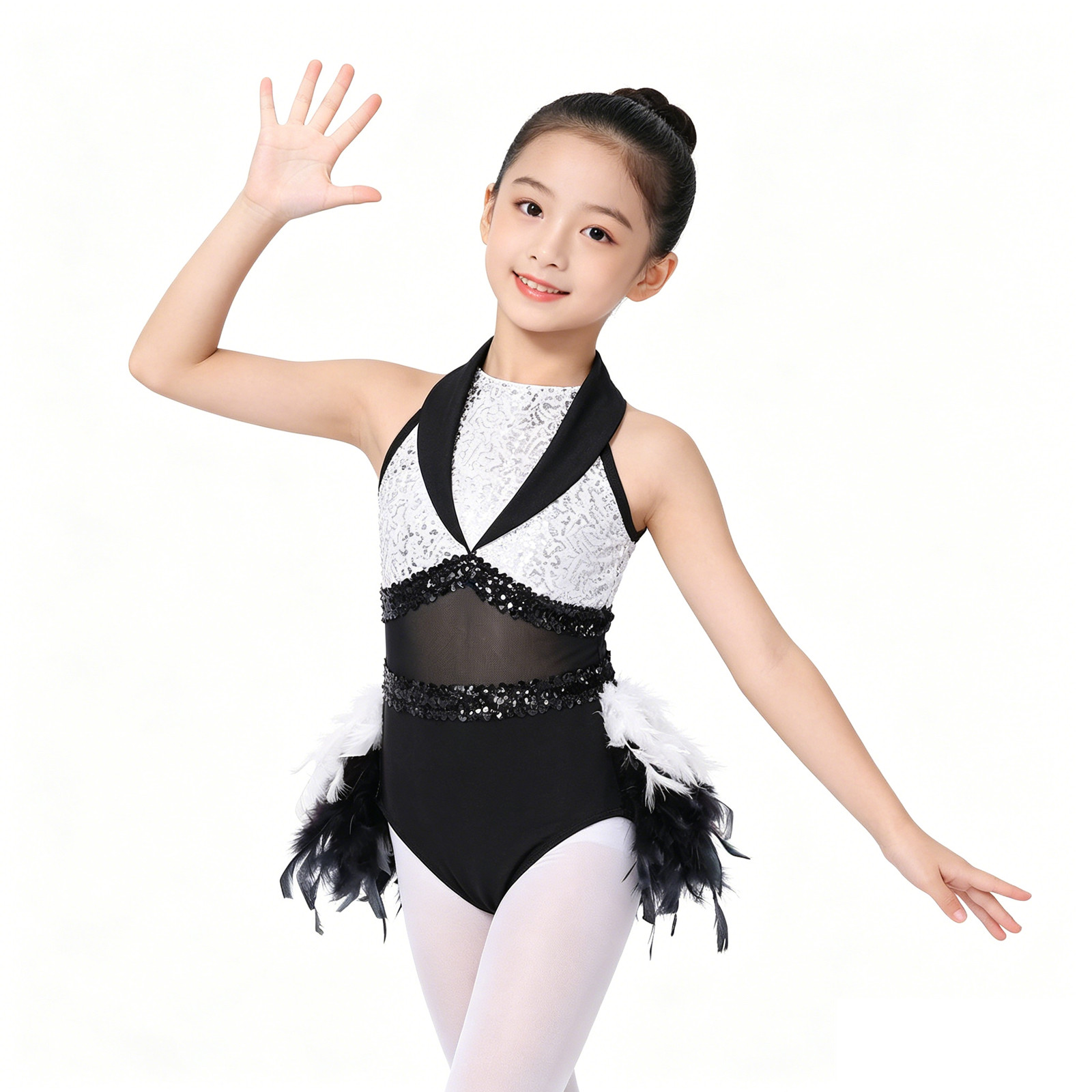 十代の女の子ノースリーブスパンコールシアーメッシュフェザーラ - Baby Clothing Size のレビューと価格