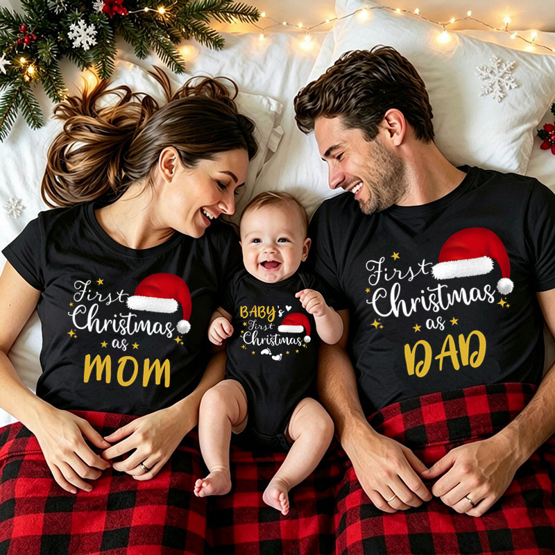 家族でお揃いのクリスマスTシャツ。初めてのクリスマスを、お母 - Baby Xmas Clothing のレビューと価格