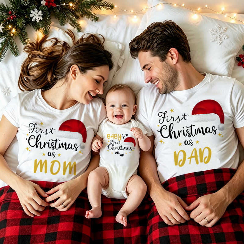 家族でお揃いのクリスマスTシャツ。初めてのクリスマスを、お母 - Baby Xmas Clothing のレビューと価格