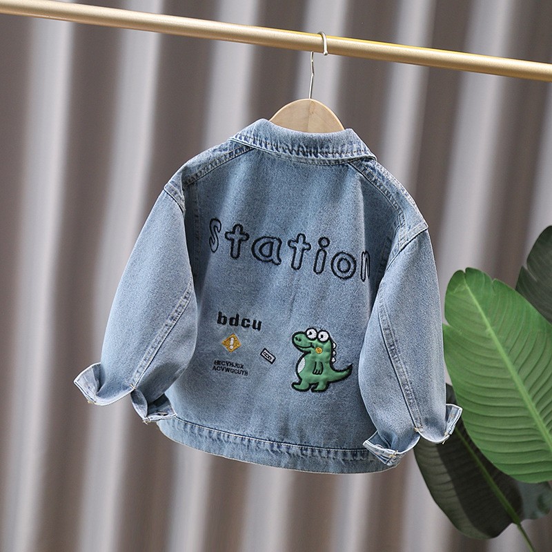 かわいいスタイルベビー子供デニムジャケット恐竜子供のための少 - Baby Clothing Size のレビューと価格