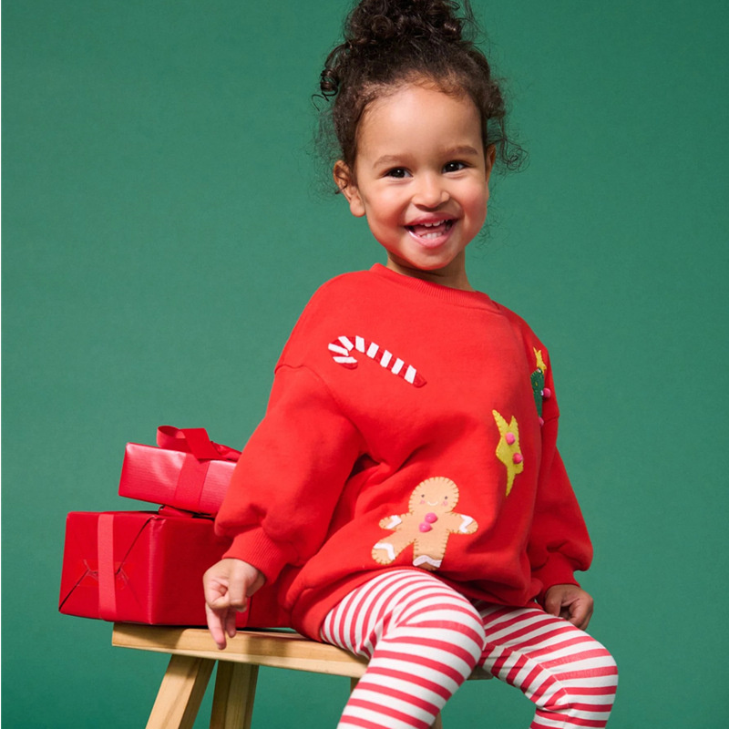 ジャンプメーター 2-7T クリスマス女の子スウェット服長袖 - Baby Xmas Clothing のレビューと価格