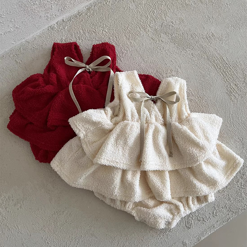 2025年冬新作 ベビーガール ノースリーブフリースボディス - Baby Xmas Clothing のレビューと価格