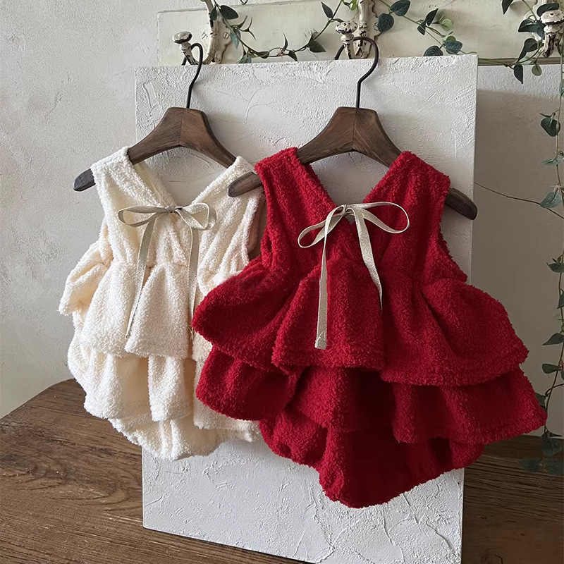 2025年冬新作 ベビーガール ノースリーブフリースボディス - Baby Xmas Clothing のレビューと価格