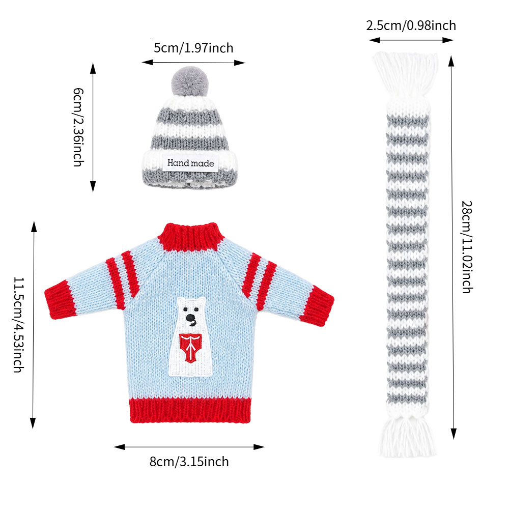クリスマスドール用セーター、ニット帽、スカーフ、エルフドール - Baby Xmas Clothing のレビューと価格
