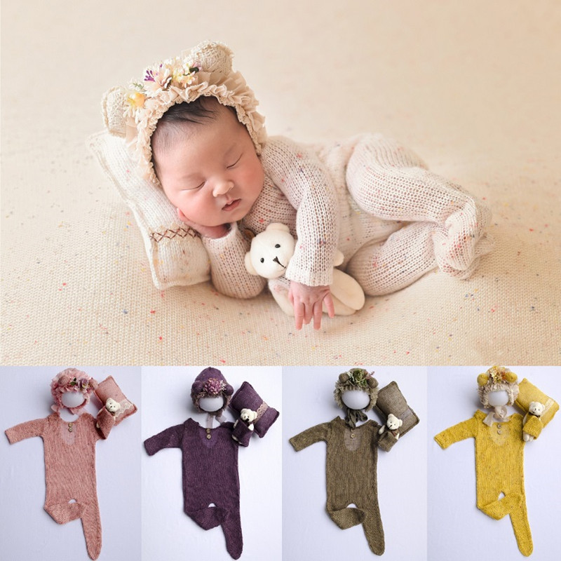 新生児の写真撮影の小道具新生児少年少女ロンパース帽子ベビーロ - Baby Clothing Onesies のレビューと価格