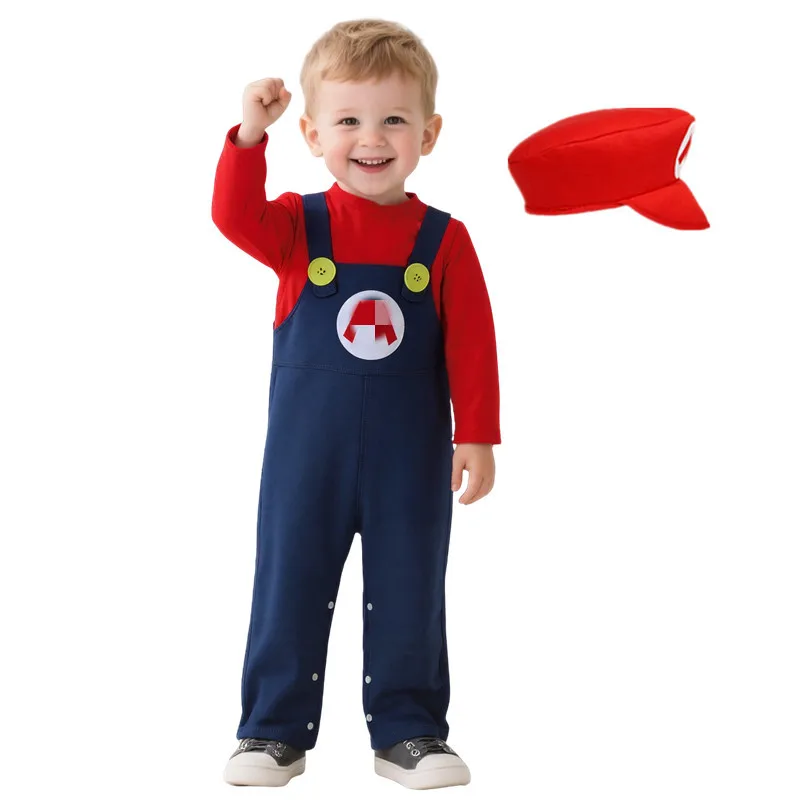 ベビー配管工コスチューム赤緑アニメゲーム配管工ボディスーツホ - Baby Clothing Onesies のレビューと価格